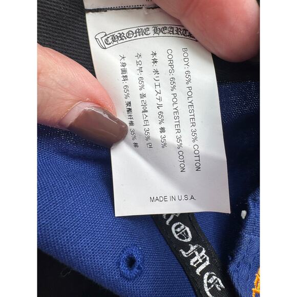 Men's Chrome Hearts Blue/Orange CH Cross Patch Baseball Trucker Hat - Picture 9 of 9